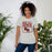 Woman wearing Round Rock High School Dragons Grey Premium Unisex T-shirt 001