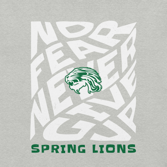 Close-up view of Spring High School Lions Grey Premium Unisex T-shirt 236