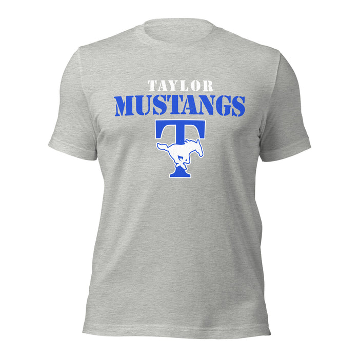 Taylor High School Mustangs Grey Premium Unisex T-shirt 017