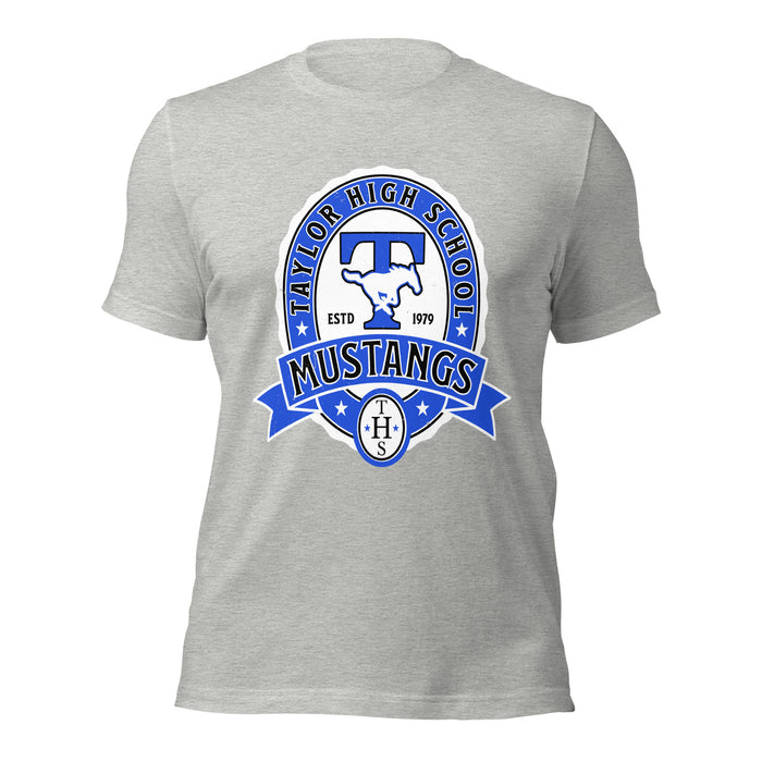 Taylor High School Mustangs Grey Premium Unisex T-shirt 212