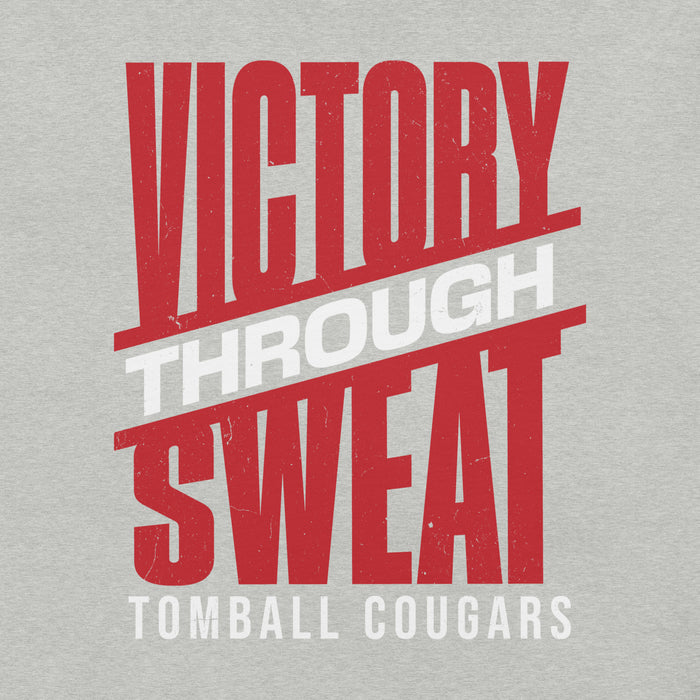 Close-up view of Tomball High School Cougars Grey Premium Unisex T-shirt 241