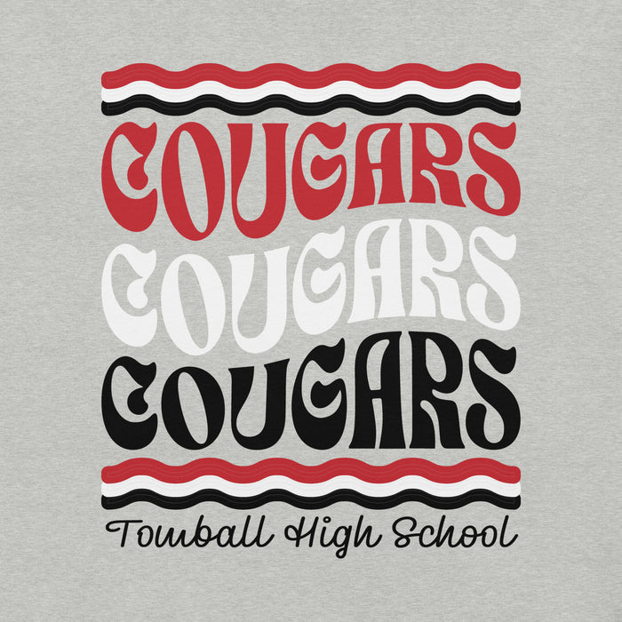 Close-up view of Tomball High School Cougars Grey Premium Unisex T-shirt 227