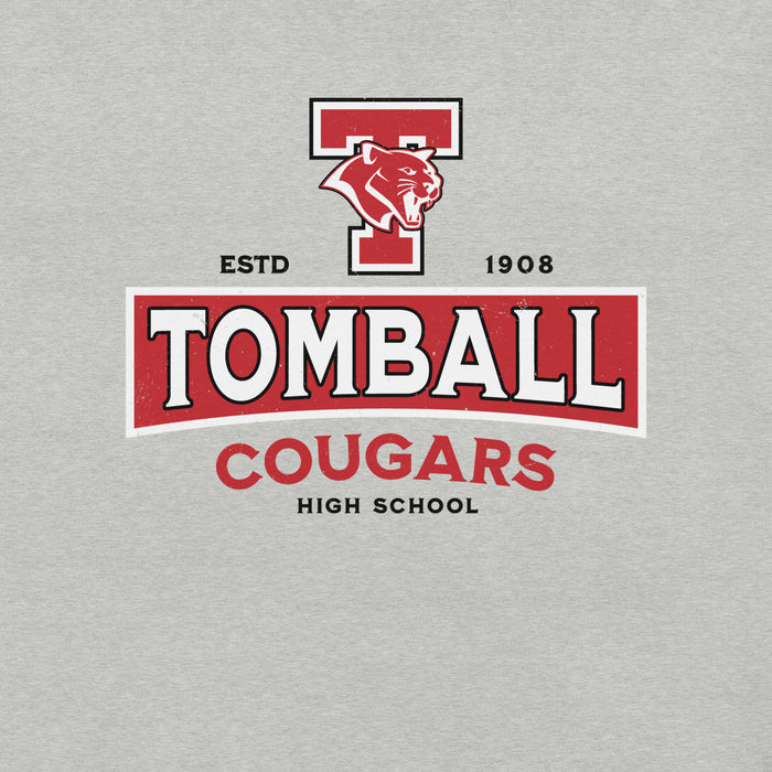 Close-up view of Tomball High School Cougars Grey Premium Unisex T-shirt 202