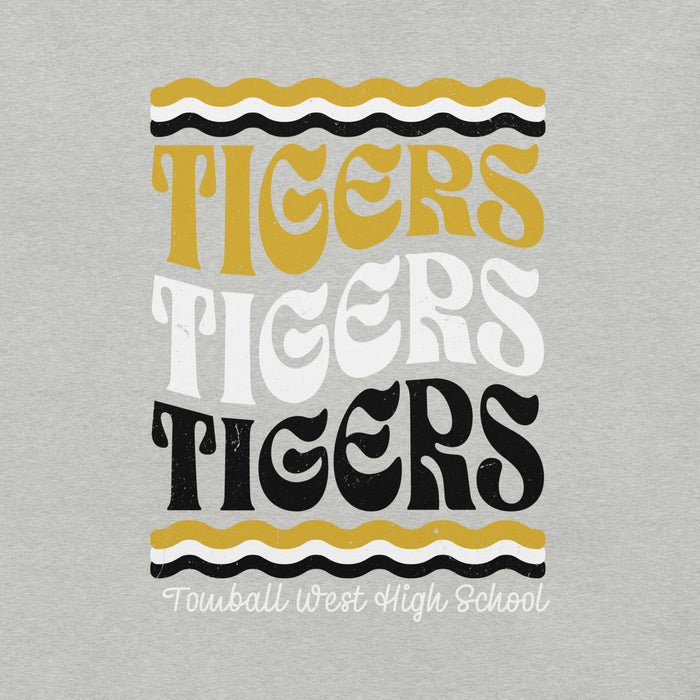 Close-up view of Tomball West High School Tigers Grey Premium Unisex T-shirt 227
