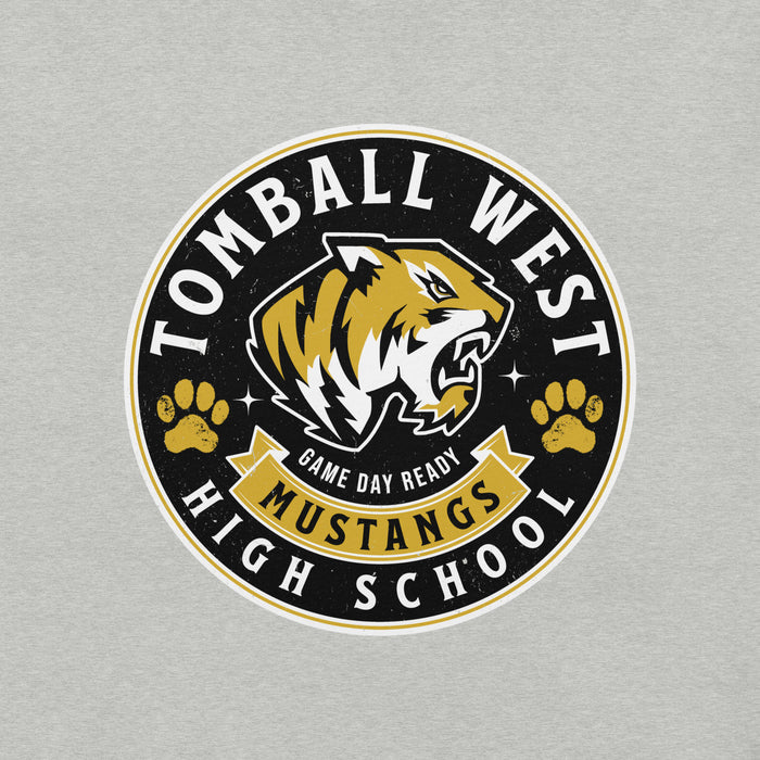 Close-up view of Tomball West High School Tigers Grey Premium Unisex T-shirt 215