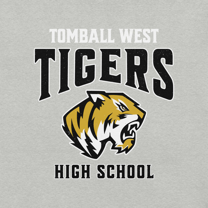 Close-up view of Tomball West High School Tigers Grey Premium Unisex T-shirt 213