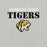 Close-up view of Tomball West High School Tigers Grey Premium Unisex T-shirt 017