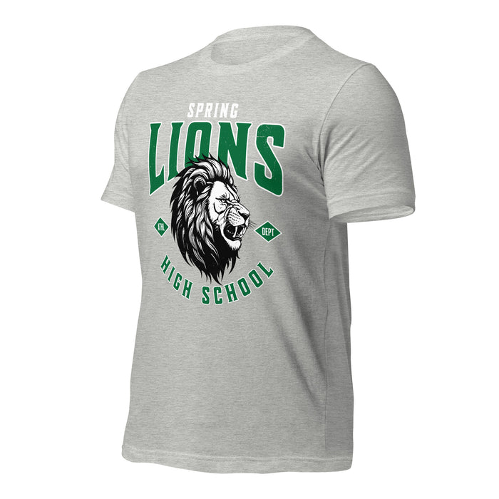 Spring High School Lions Grey Premium Unisex T-shirt 213a