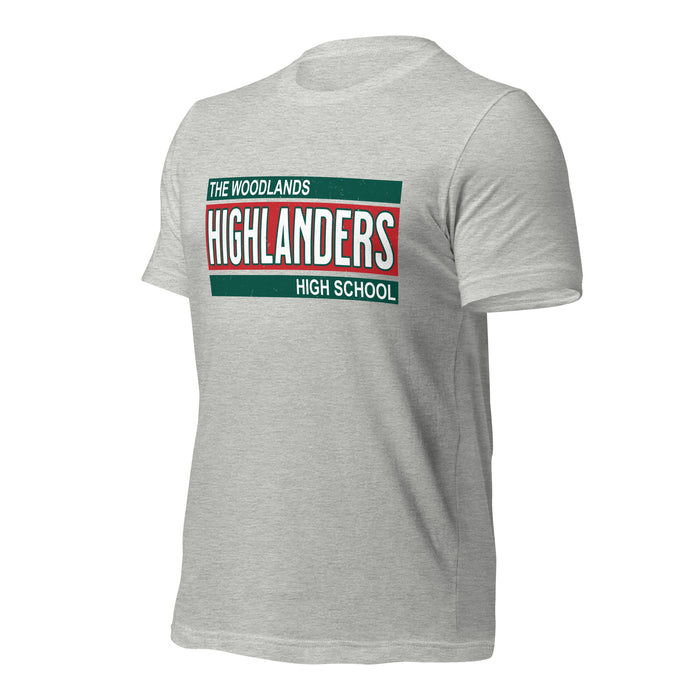 The Woodlands High School Highlanders Athletic Heather Premium Unisex T-shirt 098a