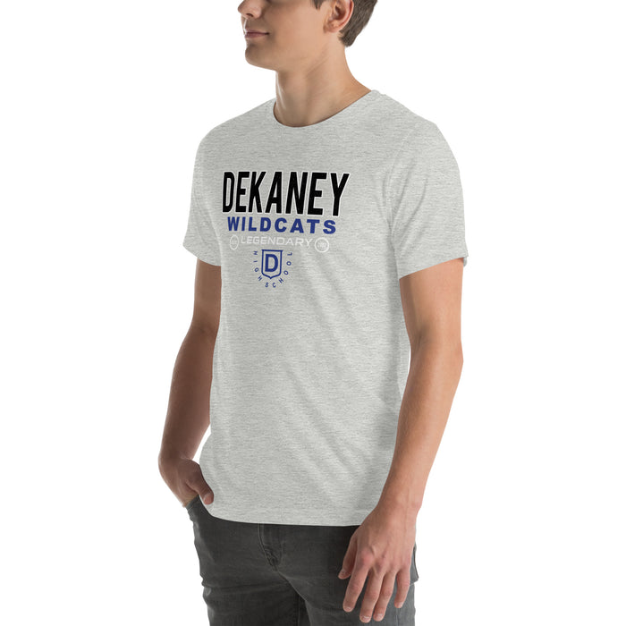 Man wearing Dekaney High School Wildcats Heather Grey Premium Unisex T-shirt 003
