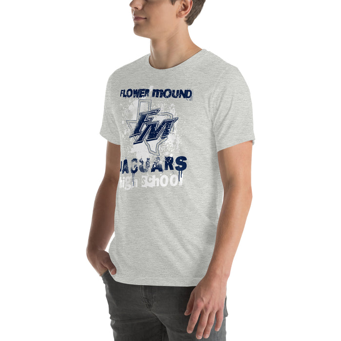 Man wearing Flower Mound High School Jaguars Athletic Grey Premium T-shirt 205