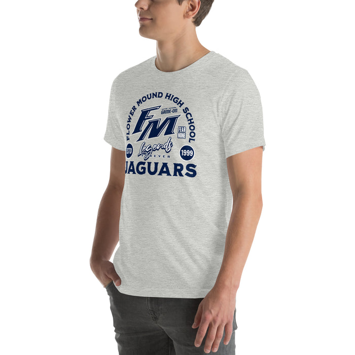 Man wearing Flower Mound High School Jaguars Athletic Grey Premium T-shirt 208