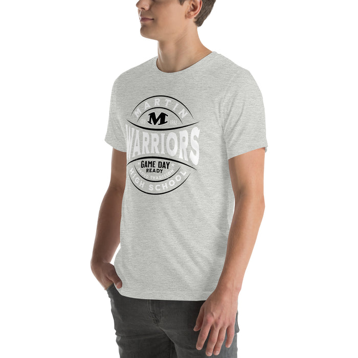 Man wearing Martin High School Warriors Grey Premium Unisex T-shirt 218