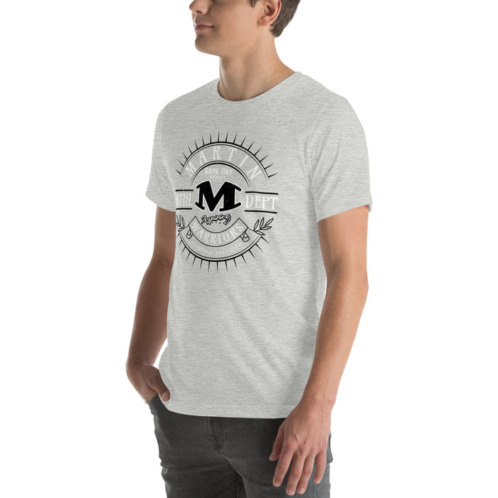 Man wearing Martin High School Warriors Grey Premium Unisex T-shirt 201
