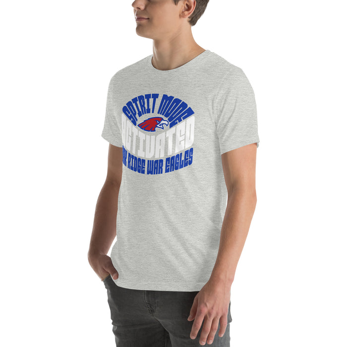 Man wearing Oak Ridge High School War Eagles Grey Premium Unisex T-shirt 242