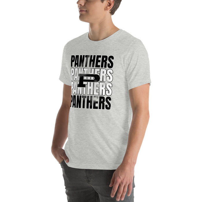 Man wearing Permian High School Panthers Grey Premium Unisex T-shirt 233
