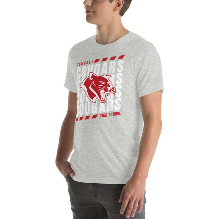 Man wearing Tomball High School Cougars Grey Premium Unisex T-shirt 223