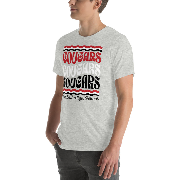 Man wearing Tomball High School Cougars Grey Premium Unisex T-shirt 227
