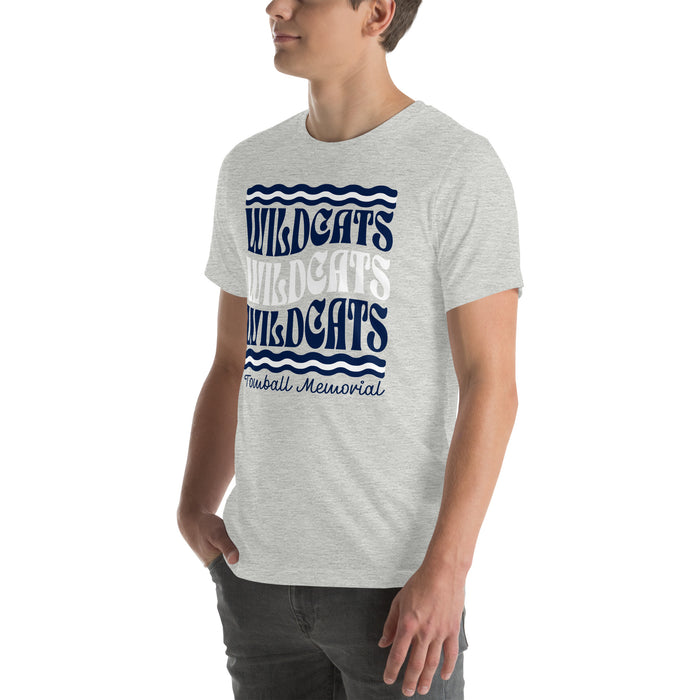 Man wearing Tomball Memorial High School Wildcats Grey Premium Unisex T-shirt 227