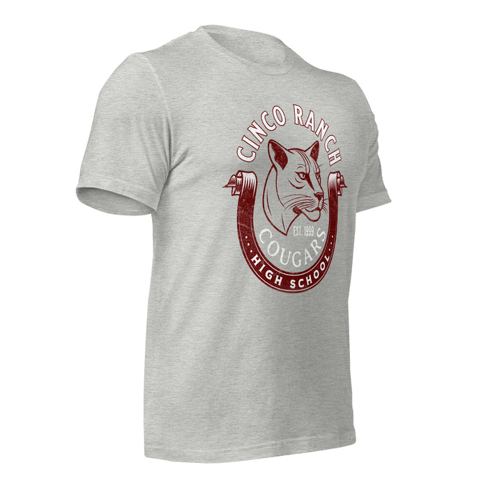 Cinco Ranch High School Cougars Premium Athletic Heather Unisex T-shirt 206b