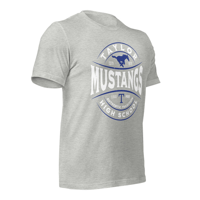 Taylor High School Mustangs Grey Premium Unisex T-shirt 218b