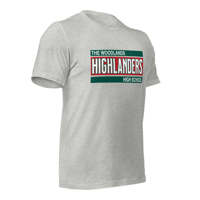 The Woodlands High School Highlanders Athletic Heather Premium Unisex T-shirt 098b