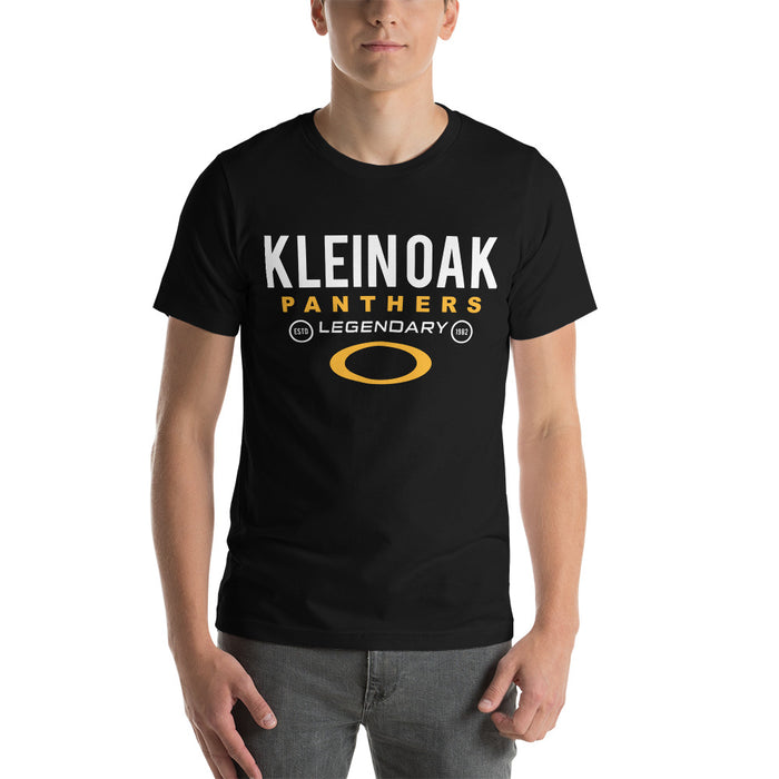 Man wearing a Klein Oak High School Panthers Premium Unisex T-shirt 03