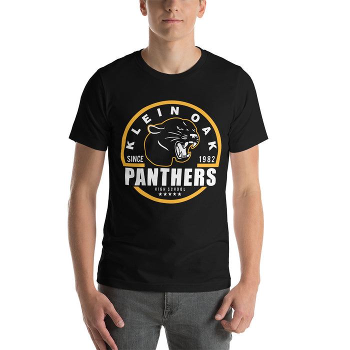 Man wearing a Klein Oak High School Panthers Premium Unisex T-shirt 04