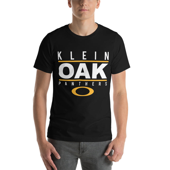 Man wearing a Klein Oak High School Panthers Premium Unisex T-shirt 07