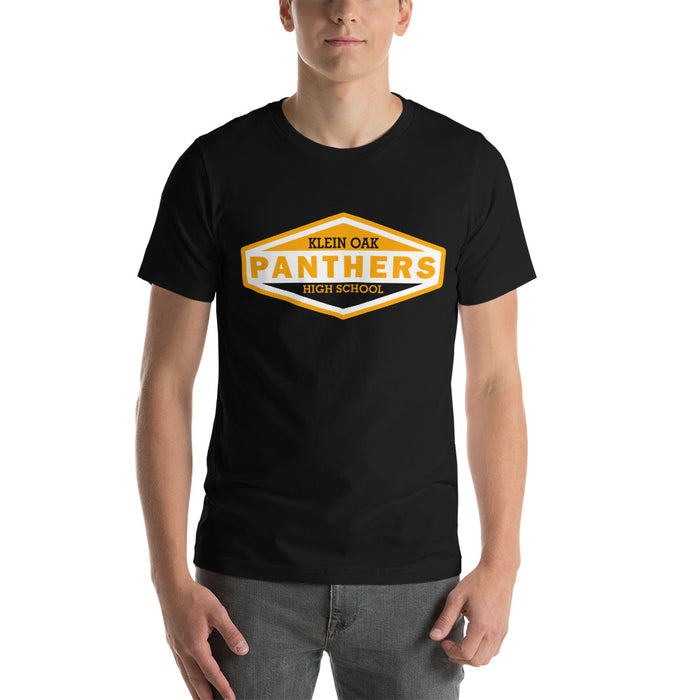 Man wearing a Klein Oak High School Panthers Premium Unisex T-shirt 09