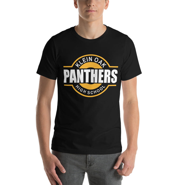 Man wearing a Klein Oak High School Panthers Premium Unisex T-shirt 11