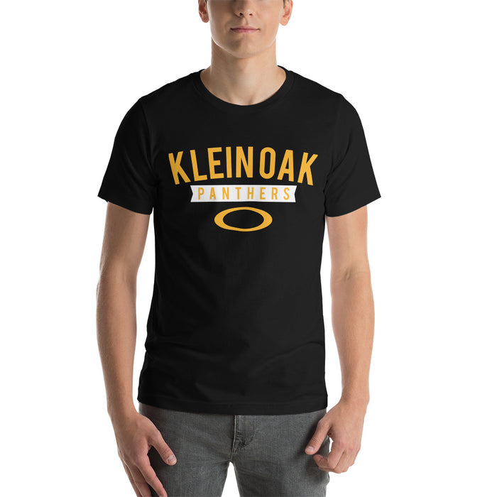 Man wearing a Klein Oak High School Panthers Premium Black Unisex T-shirt 21