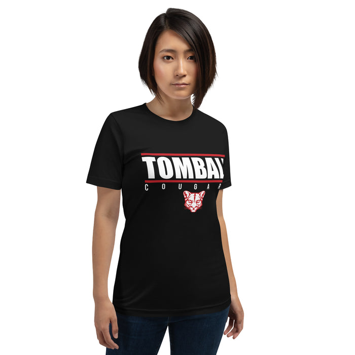 Woman wearing a Tomball High School Cougars Premium Black Unisex T-shirt 07