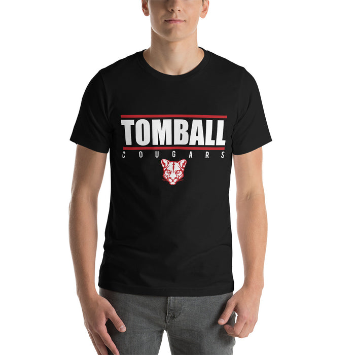 Man wearing a Tomball High School Cougars Premium Black Unisex T-shirt 07