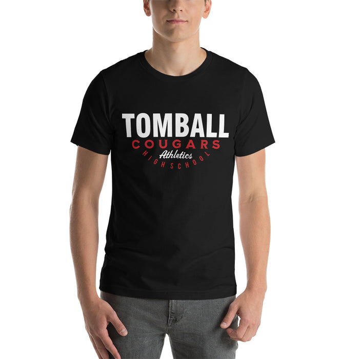 Man wearing a Tomball High School Cougars Premium Black Unisex T-shirt 12