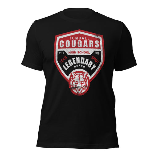 Tomball High School Cougars Premium Black Unisex T-shirt 14