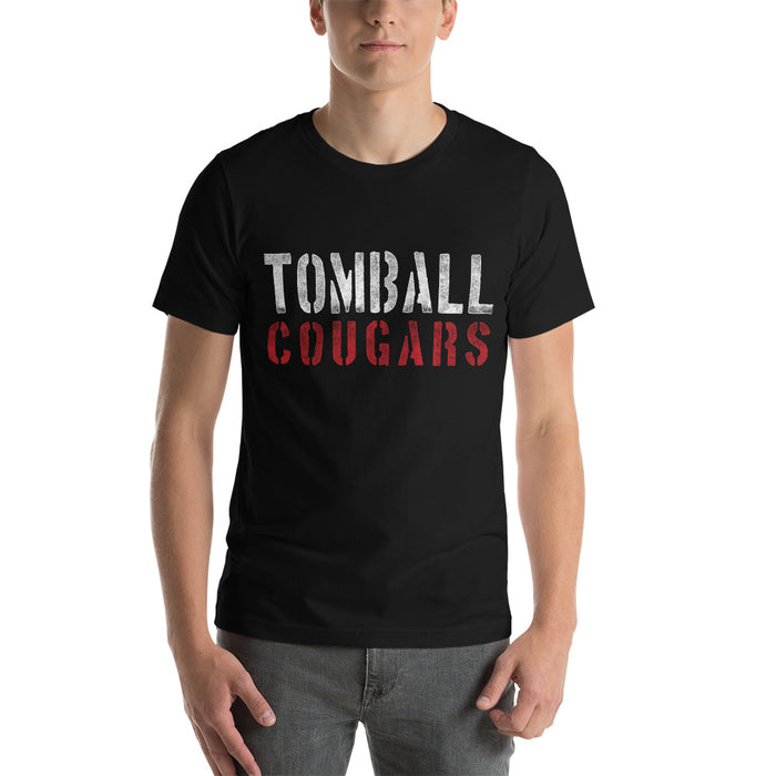 Man wearing a Tomball High School Cougars Premium Black Unisex T-shirt 17