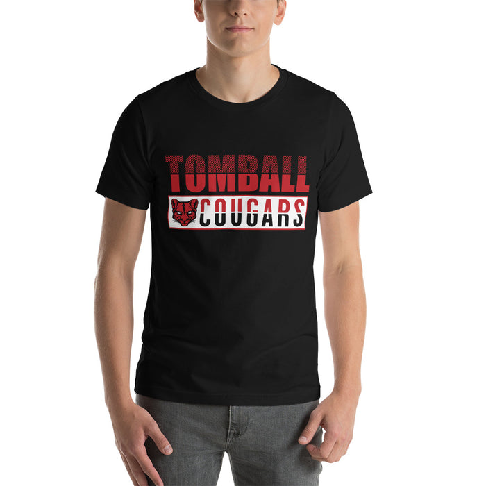 Man wearing a Tomball High School Cougars Premium Black Unisex T-shirt 31