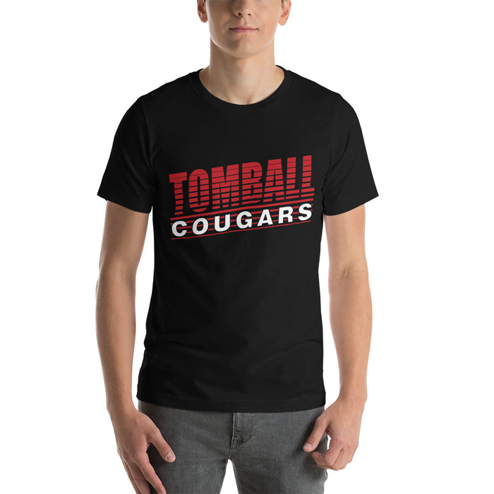 Man wearing a Tomball High School Cougars Premium Black Unisex T-shirt 32