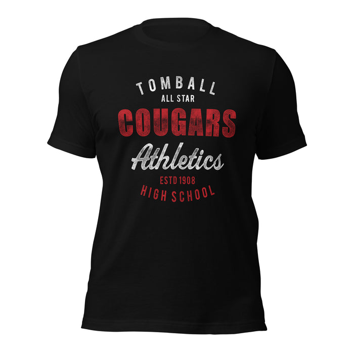 Tomball High School Cougars Premium Black Unisex T-shirt 34