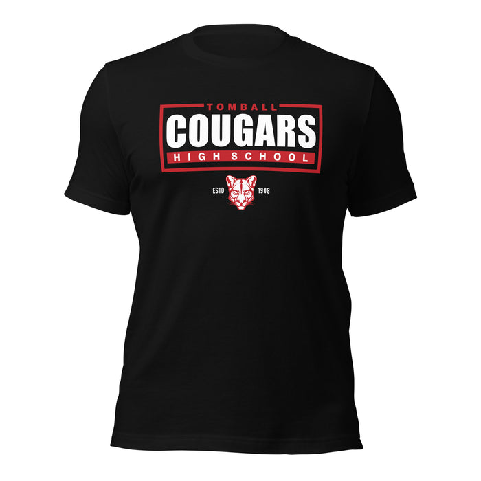 Tomball High School Cougars Premium Black Unisex T-shirt 49