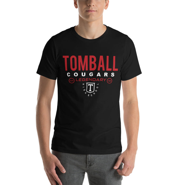 Man wearing a Tomball High School Cougars Premium Black Unisex T-shirt 03