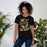 Woman wearing a Klein Oak High School Panthers Premium Black Unisex T-shirt 216