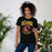 Woman wearing a Jersey Village High School Falcons Black Premium Unisex T-shirt 212