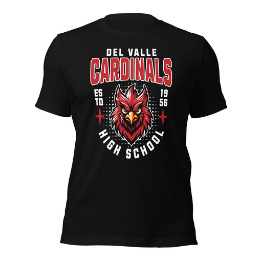 Del Valle High School Cardinals Black Premium Unisex T-shirt 204