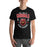 Student wearing Del Valle High School Cardinals Black Premium Unisex T-shirt 204