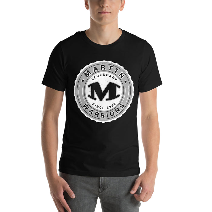 Man wearing Martin High School Warriors Black Premium Unisex T-shirt 216