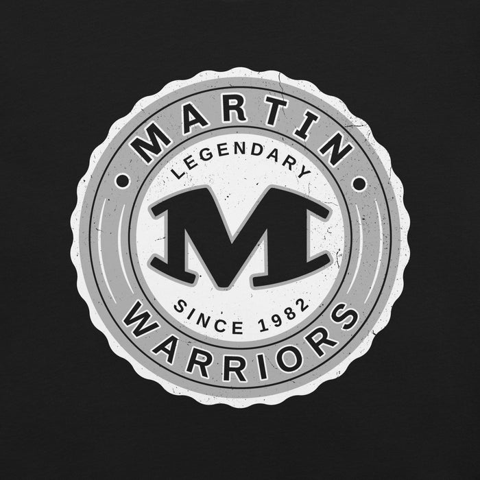 Close-up view of Martin High School Warriors Black Premium Unisex T-shirt 216