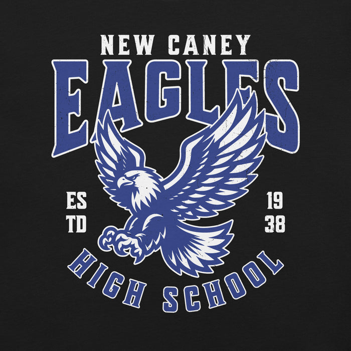 Close-up view of New Caney High School Eagles Black Premium Unisex T-shirt 213