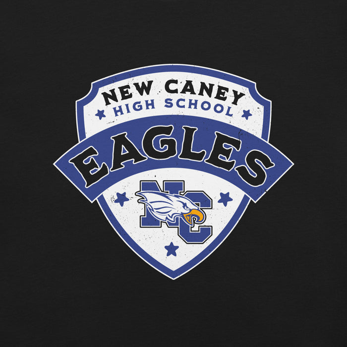 Close-up view of New Caney High School Eagles Black Premium Unisex T-shirt 221